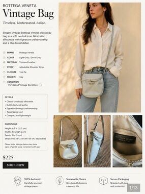 Bottega Veneta Light Grey Leather Crossbody with Tassel Pull